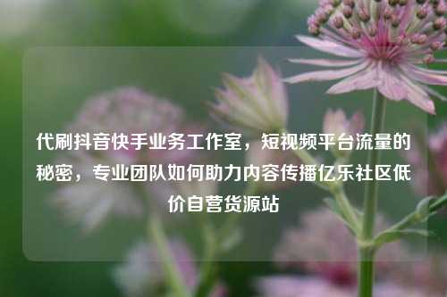 代刷抖音快手业务工作室	，短视频平台流量的秘密，专业团队如何助力内容传播亿乐社区低价自营货源站  第1张