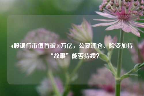 A股银行市值首破10万亿	，公募调仓、险资加持“故事”能否持续？  第1张