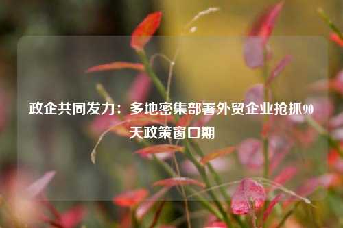 政企共同发力：多地密集部署外贸企业抢抓90天政策窗口期  第1张