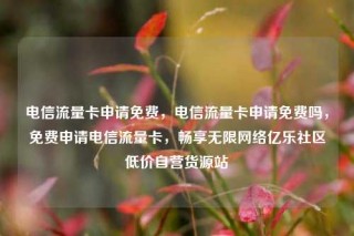 电信流量卡申请免费，电信流量卡申请免费吗，免费申请电信流量卡，畅享无限网络亿乐社区低价自营货源站
