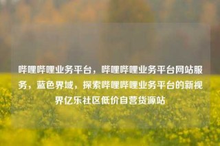 哔哩哔哩业务平台，哔哩哔哩业务平台网站服务，蓝色界域，探索哔哩哔哩业务平台的新视界亿乐社区低价自营货源站