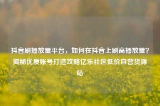 抖音刷播放量平台，如何在抖音上刷高播放量？揭秘优质账号打造攻略亿乐社区低价自营货源站