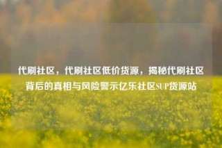 代刷社区，代刷社区低价货源，揭秘代刷社区背后的真相与风险警示亿乐社区SUP货源站