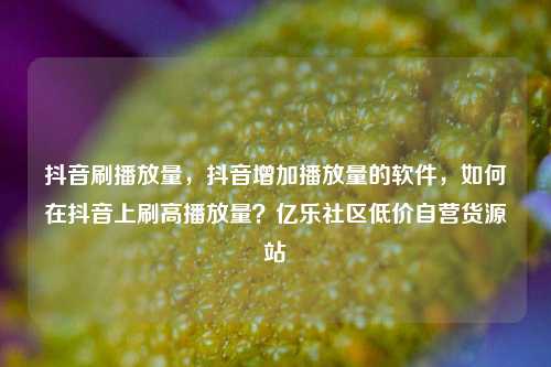 抖音刷播放量，抖音增加播放量的软件，如何在抖音上刷高播放量？亿乐社区低价自营货源站  第1张